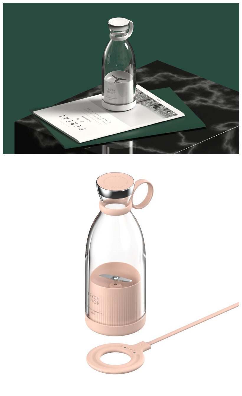 PureBlendMate: Convenient USB-rechargeable smoothie blender- white and pink - Innova Trendy